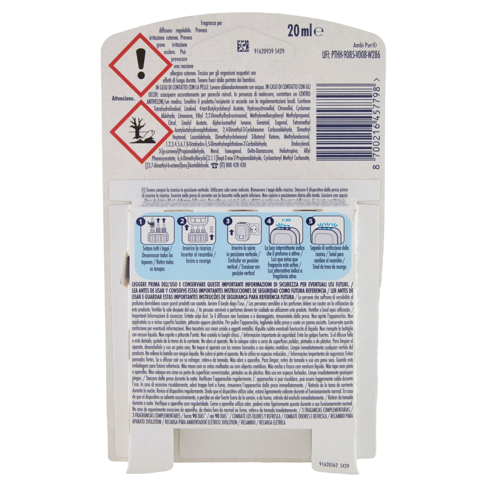 Ambi Pur Profumatore per Ambienti Elettrico Ricarica 3Volution, Risveglio Primaverile 20ml